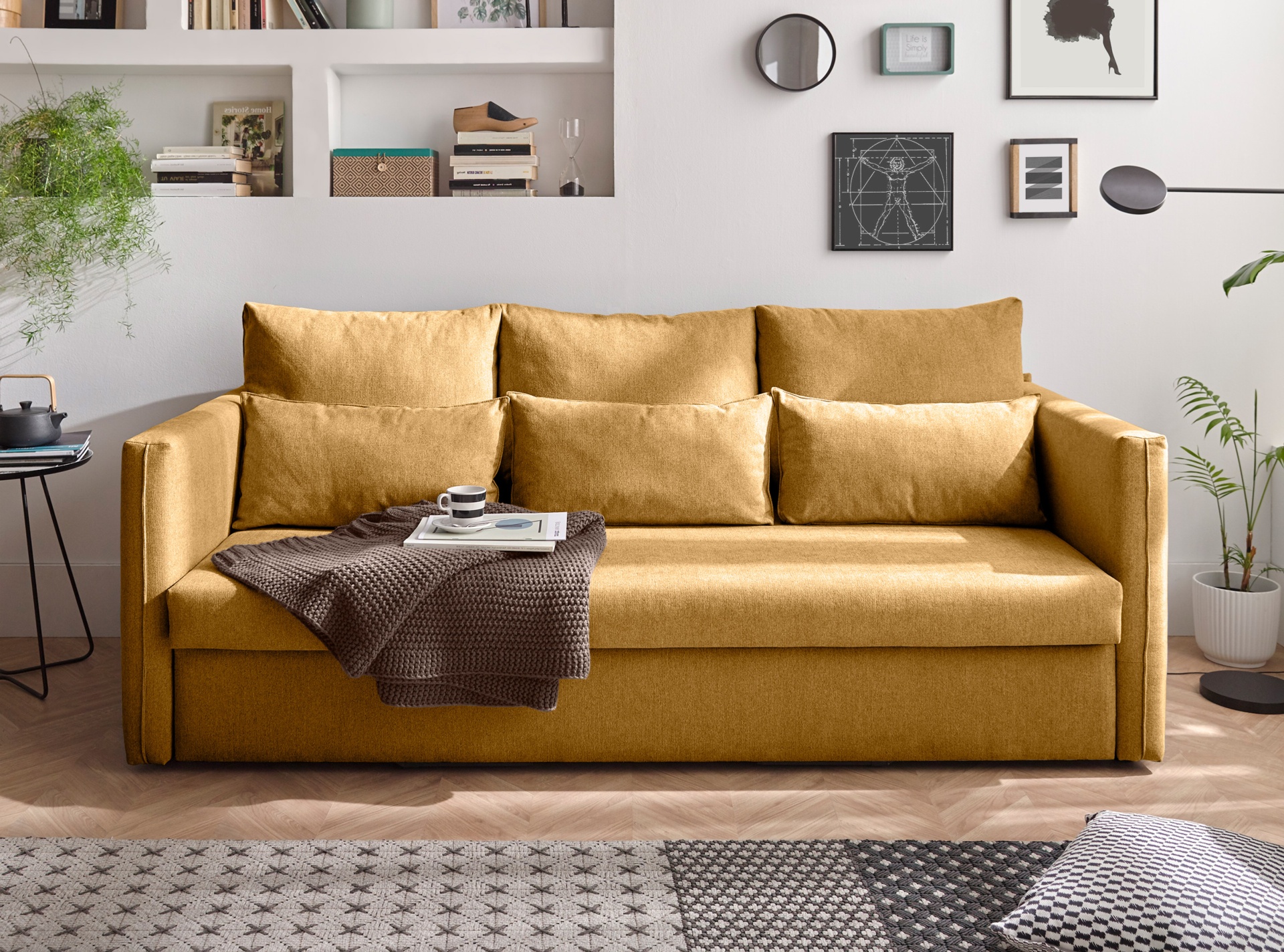 Sofa cama tapizado de 4 plazas DELIA