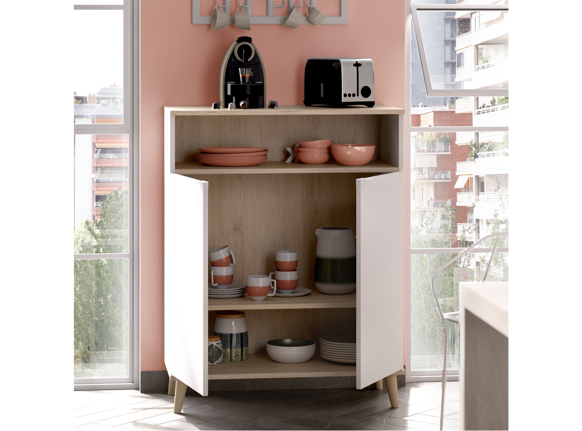 Cesto giratorio 270º metálico, para mueble cocina 80cm