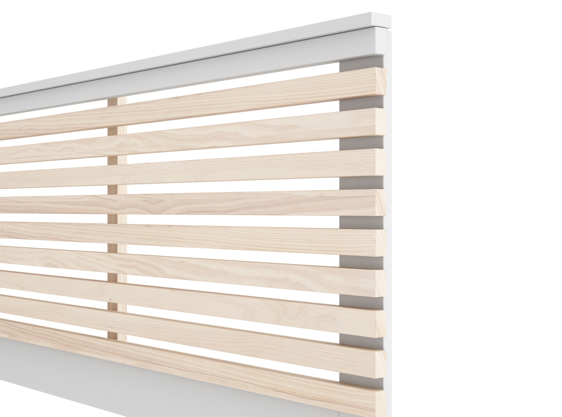 Cabecero blanco de listones de madera ABASI B 2