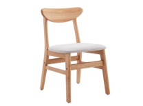 Madera maciza y tapizado beige