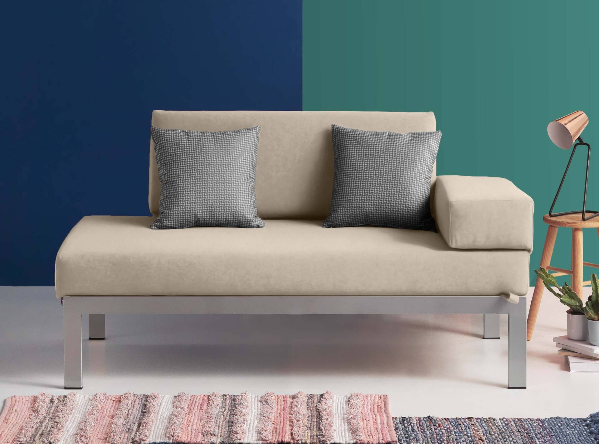 Sofa cama en tela CALIOPE de 160 cm