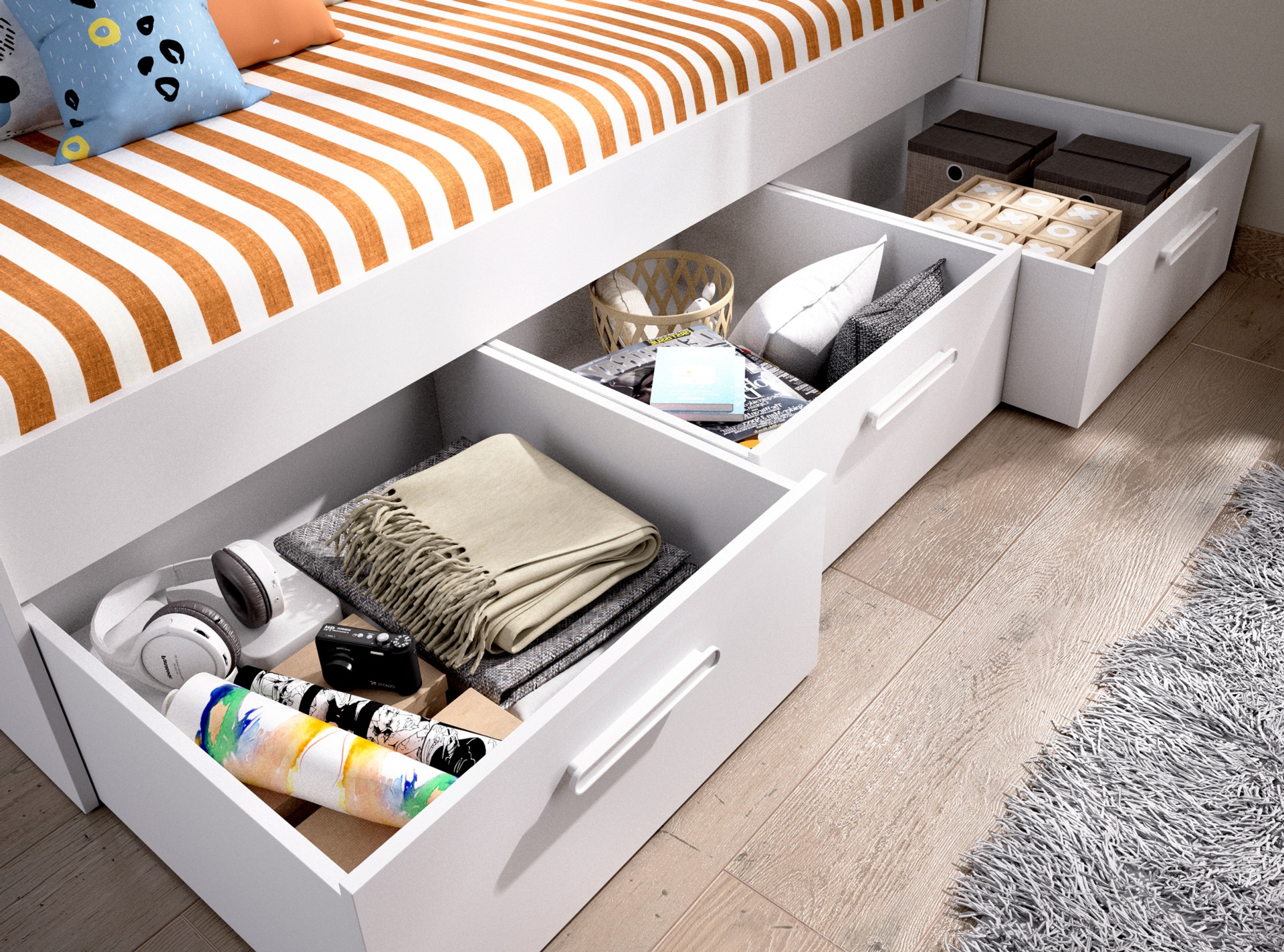 Cama nido infantil con 3 cajones RIMASI 1